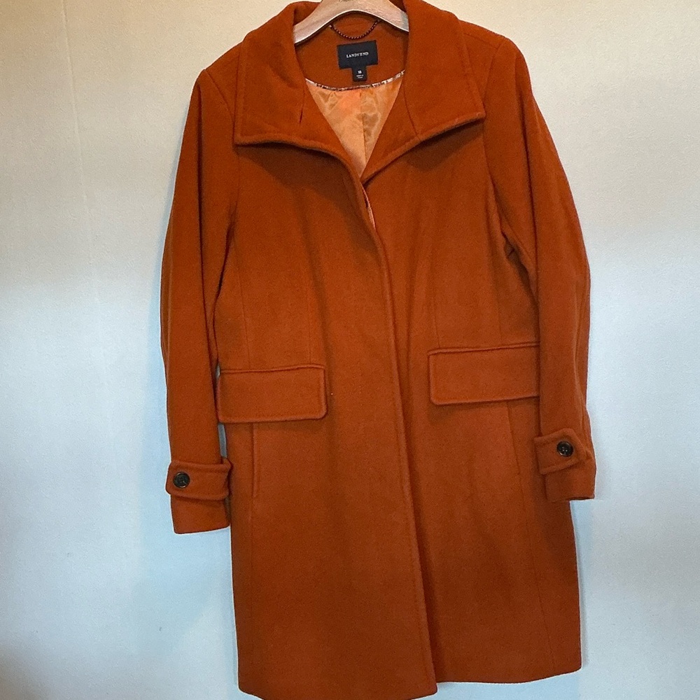 Lands' End Dark Orange Trench Coat